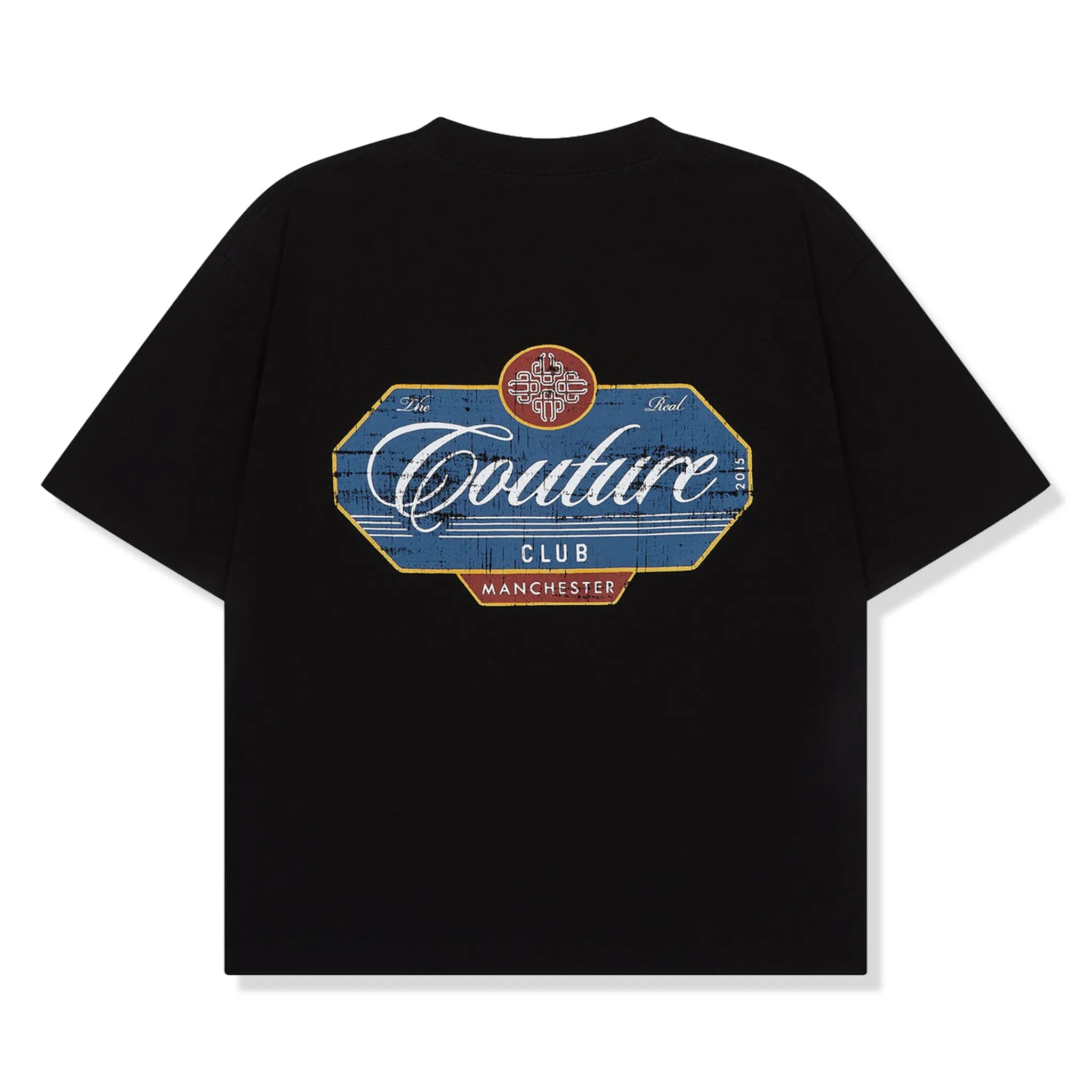 Back View of The Couture Club Vintage Script Graphic Black T-Shirt